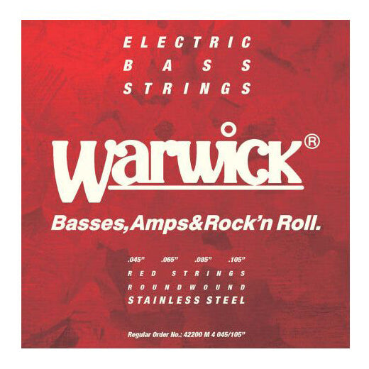 Warwick 42200 Red Label 45-105 Long Scale Stainless Steel Bass Strings