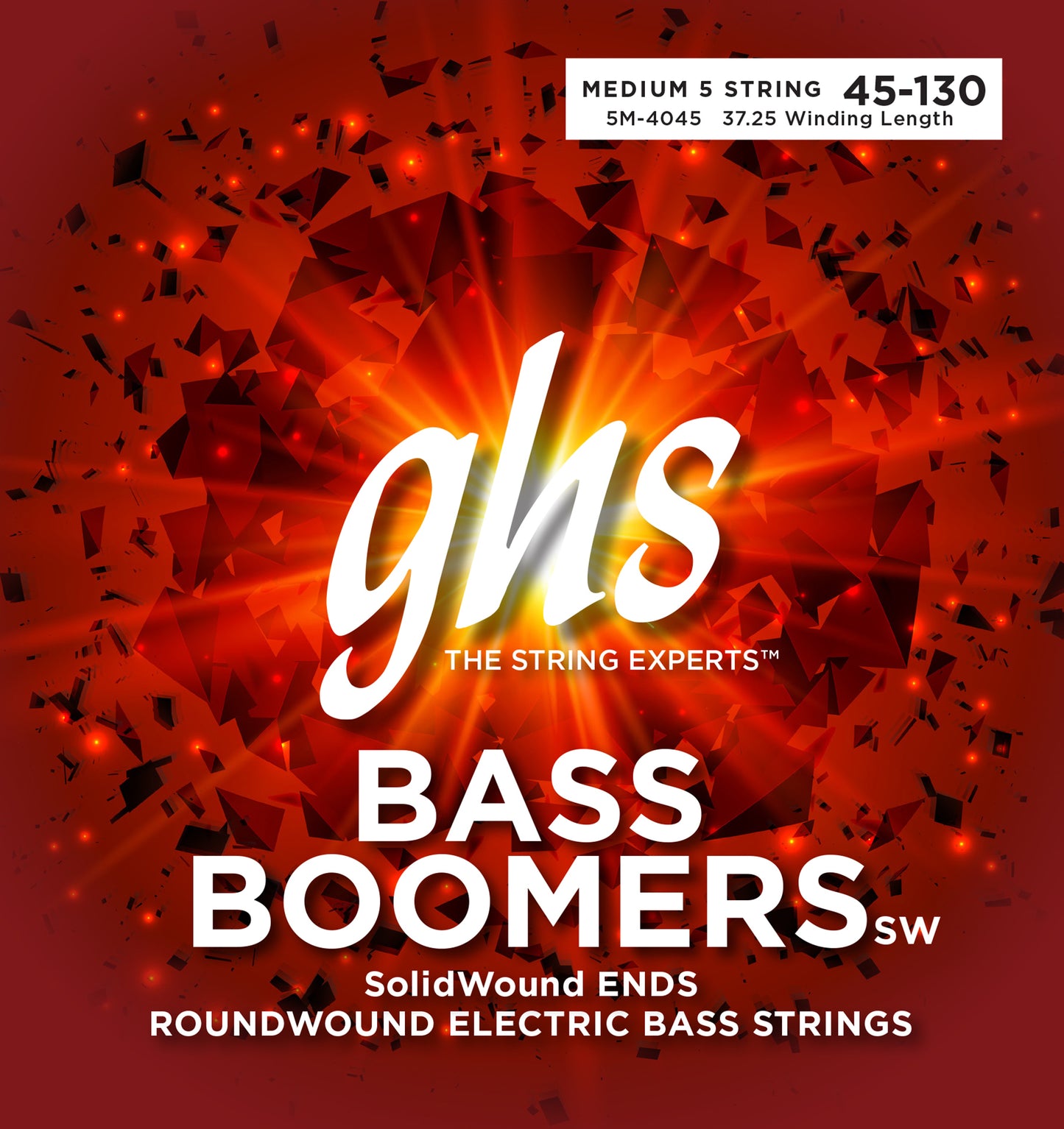 GHS SolidWound Bass Boomers 5M4045, 5-String 45-130