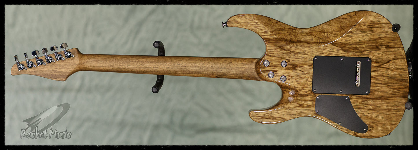Suhr Modern Bahama Blue On Waterfall Burl Maple