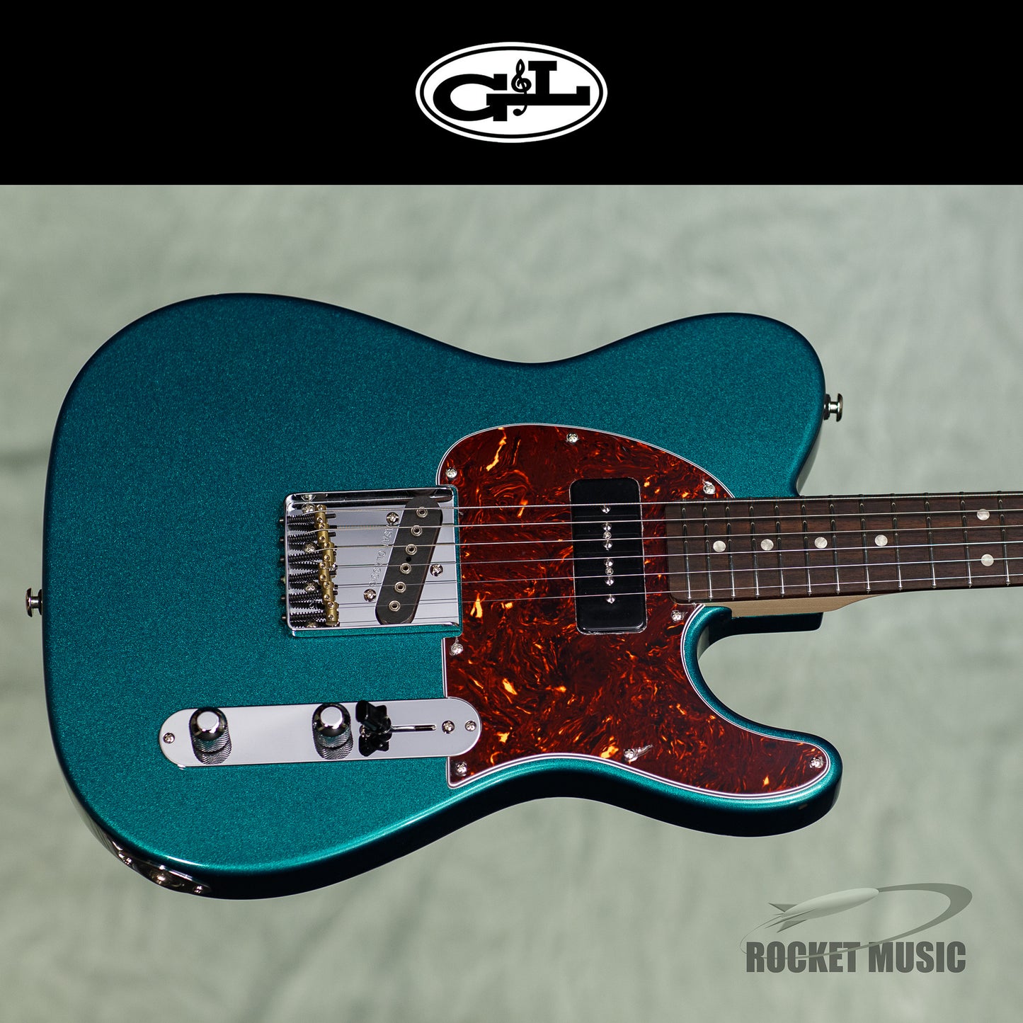 G&L ASAT Classic Bluesboy 90 Emerald Green Metallic / Rosewood