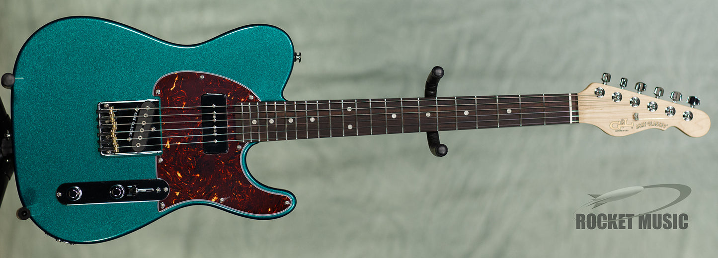 G&L ASAT Classic Bluesboy 90 Emerald Green Metallic / Rosewood