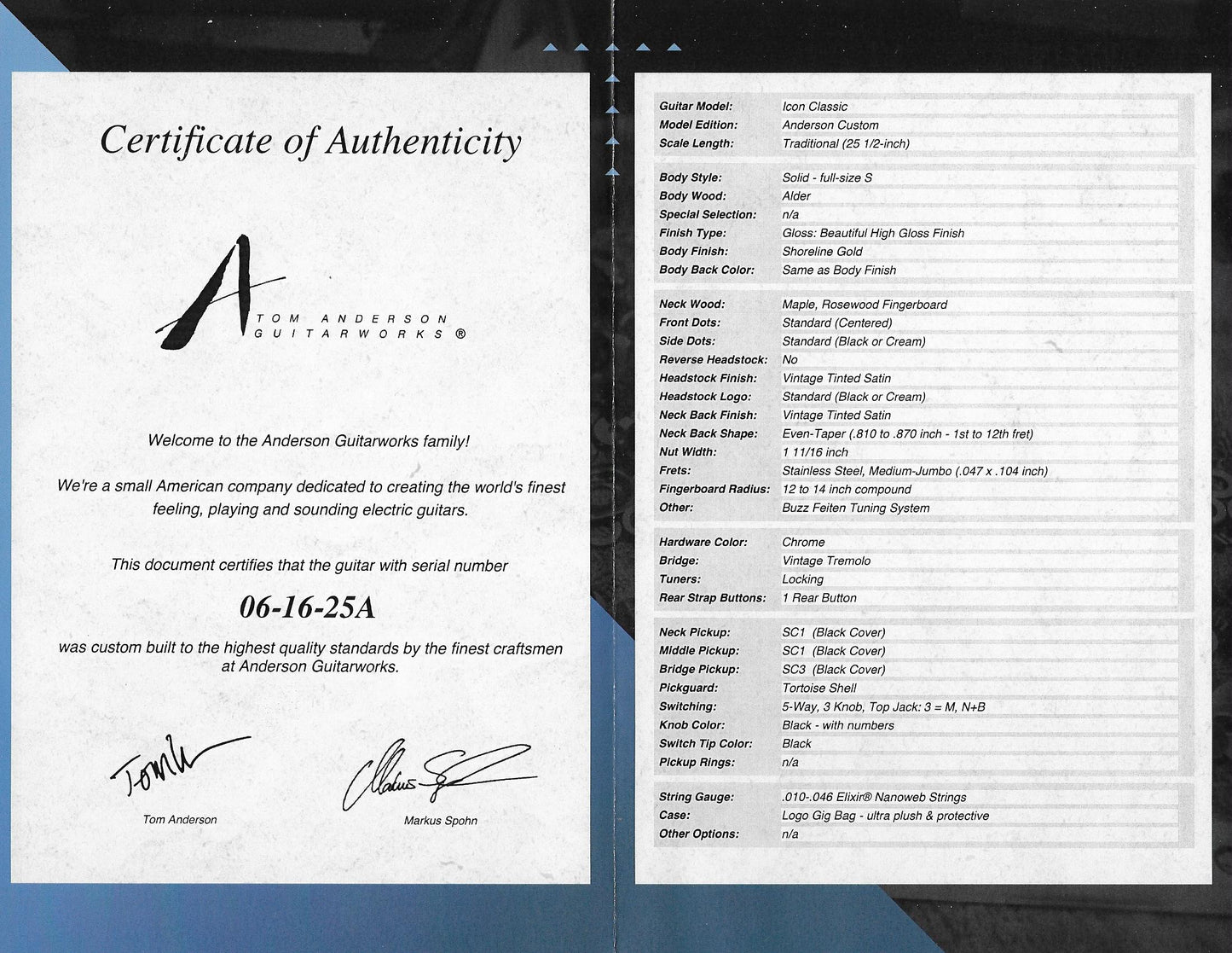 Anderson Icon Classic Shoreline Gold Rosewood