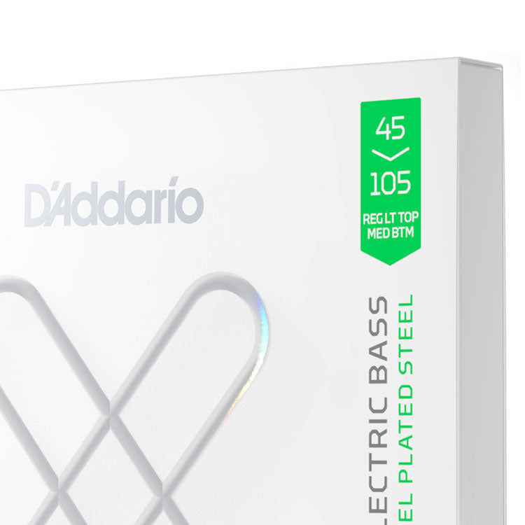 D'Addario XSB45105 Regular Light Top/Medium Bottom, Long Scale, 45-105, XS Nickel Bass Strings