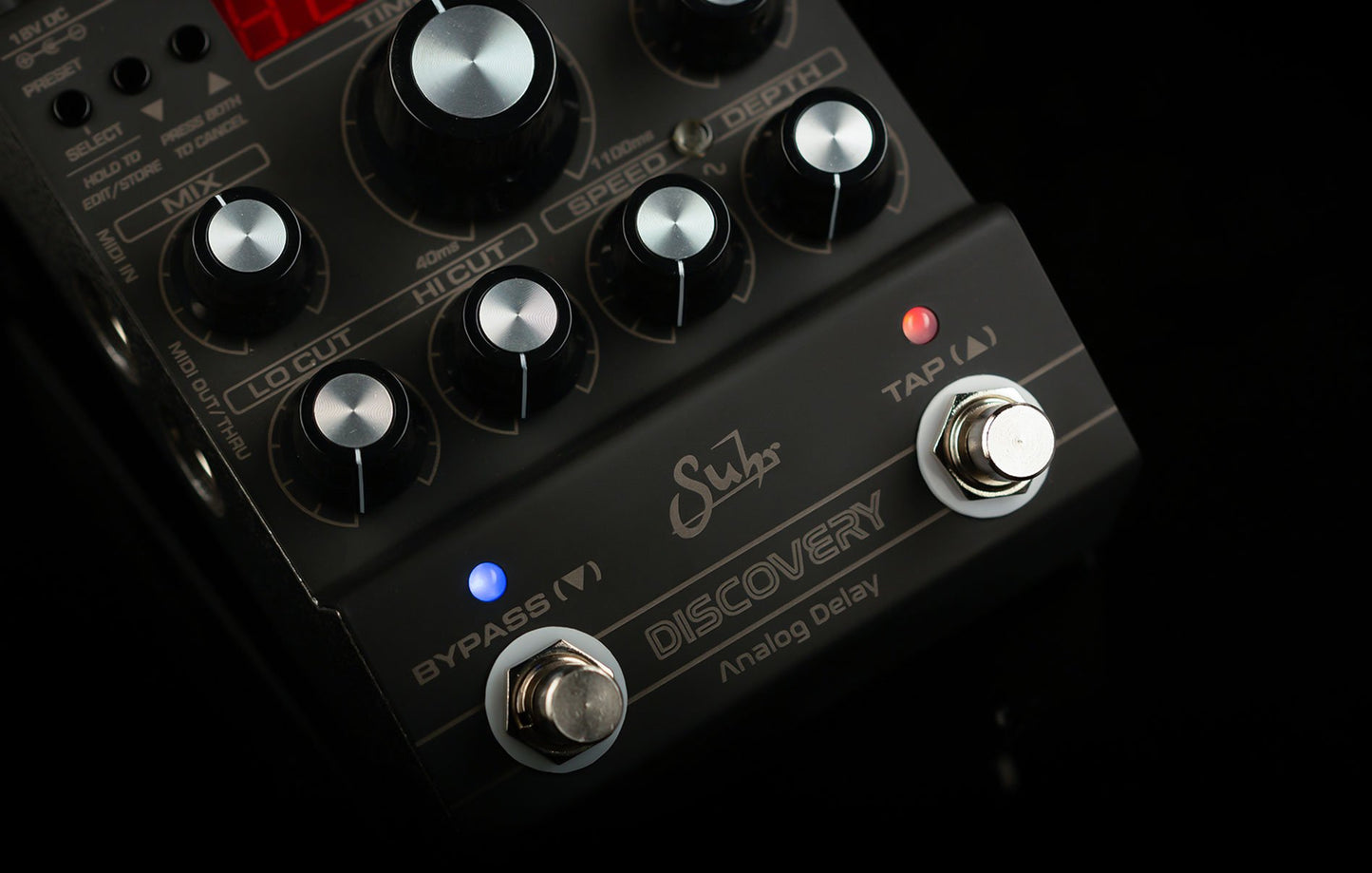 Suhr Dark Discovery Analog Delay Pedal, Black Edition