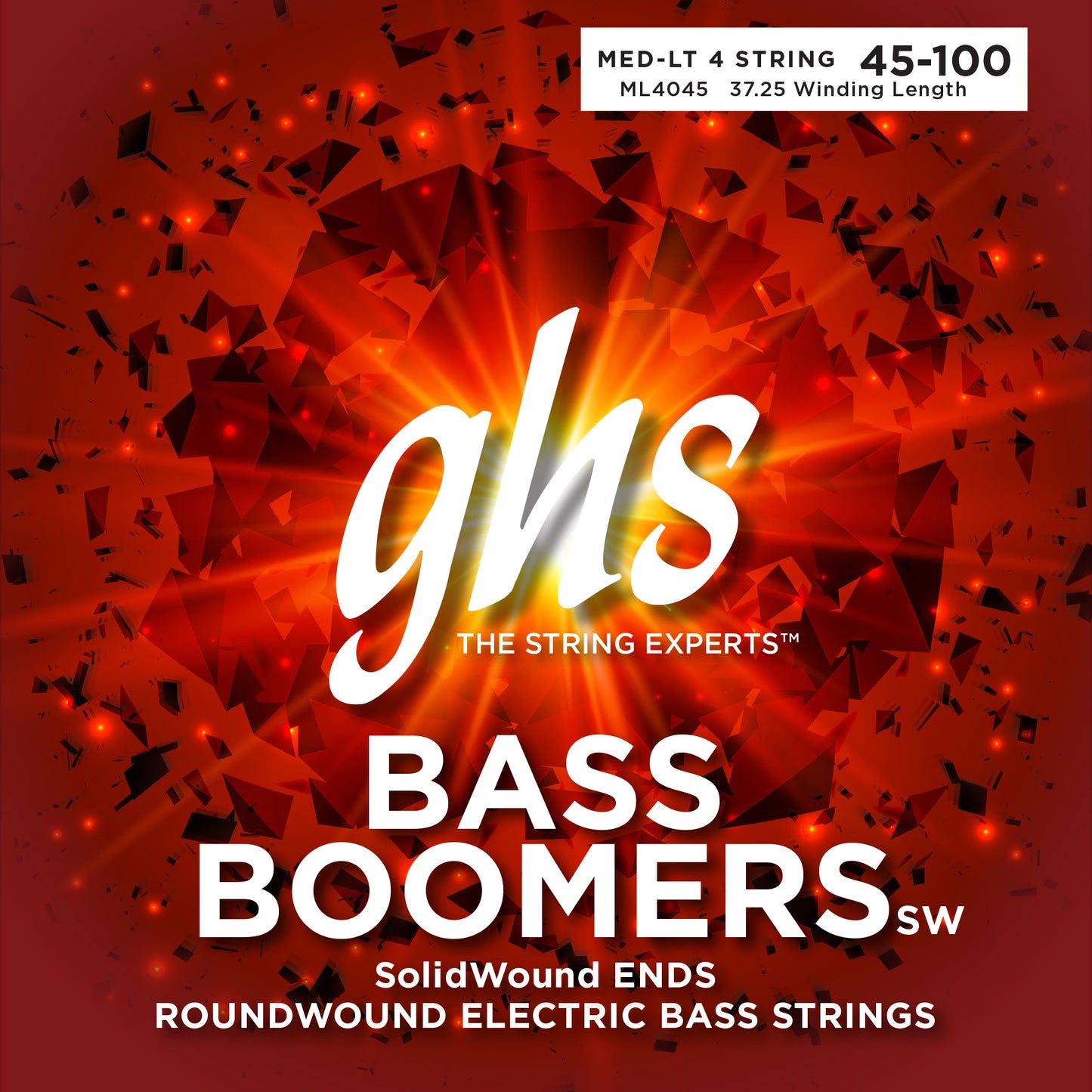 GHS SolidWound Bass Boomers ML4045, 4-String 45-100