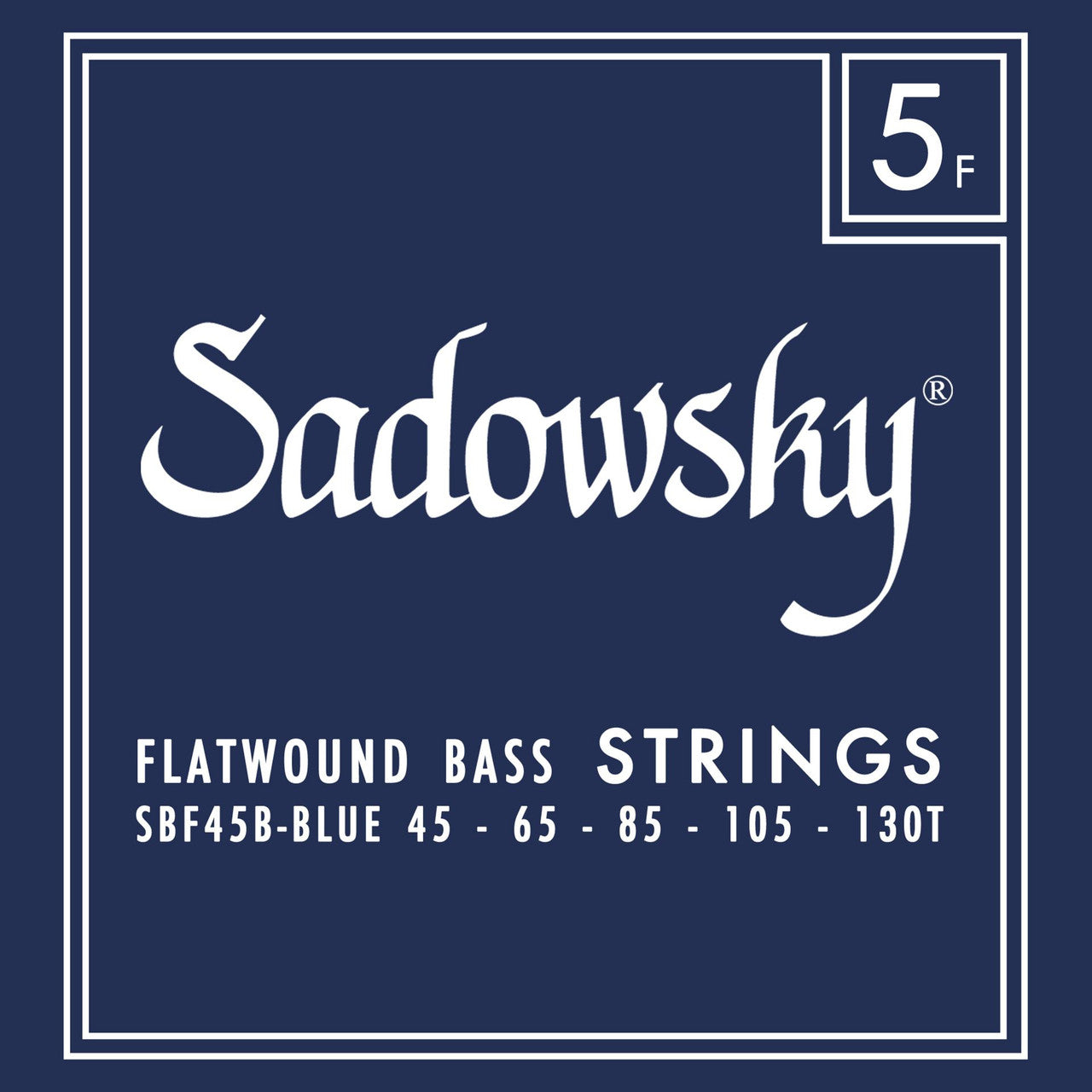 Sadowsky SBF45B-BLUE Blue Label Bass String Set - SS Flatwound 5-String