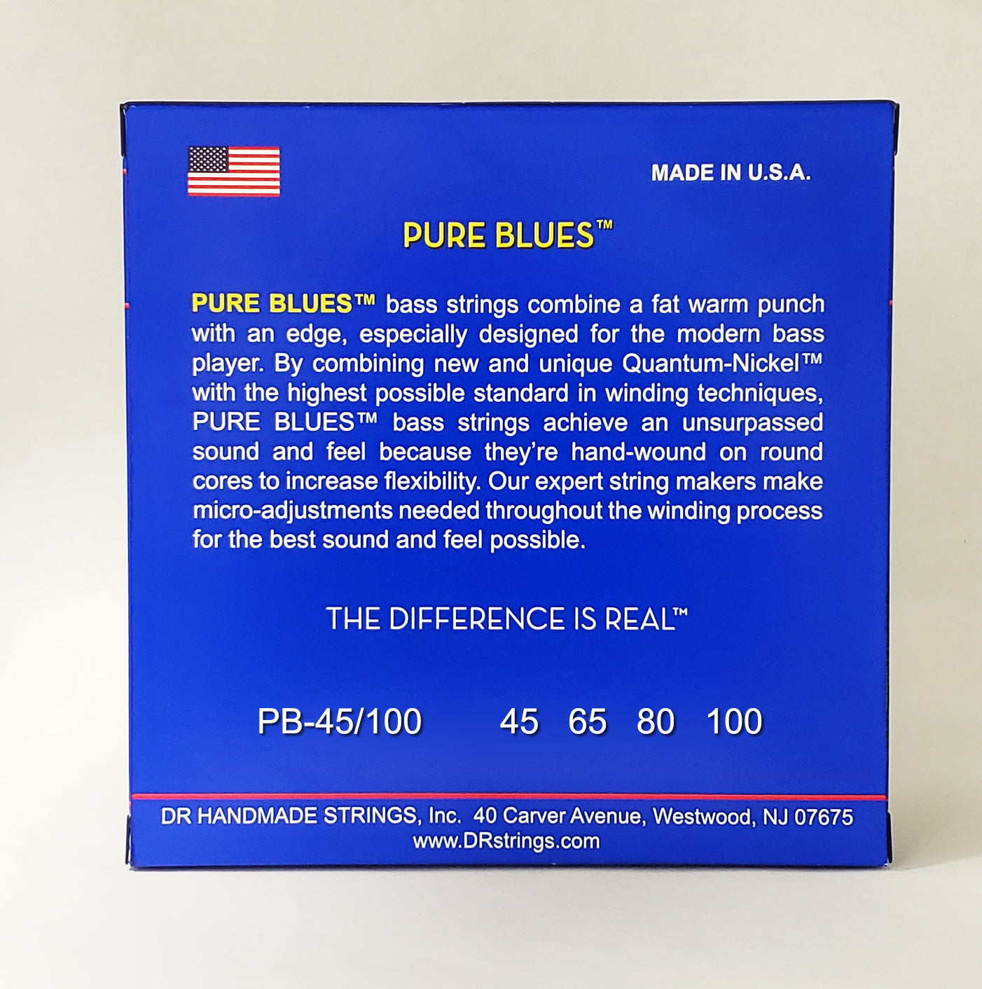 DR Pure Blues Bass Strings, 4-String 45-100, PB-45/100