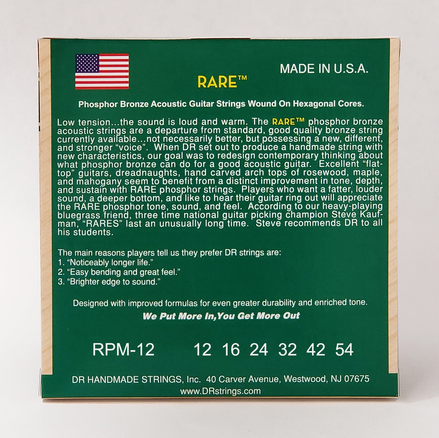 DR RMP-12-3PK Light Acoustic Guitar Strings, 3 Sets