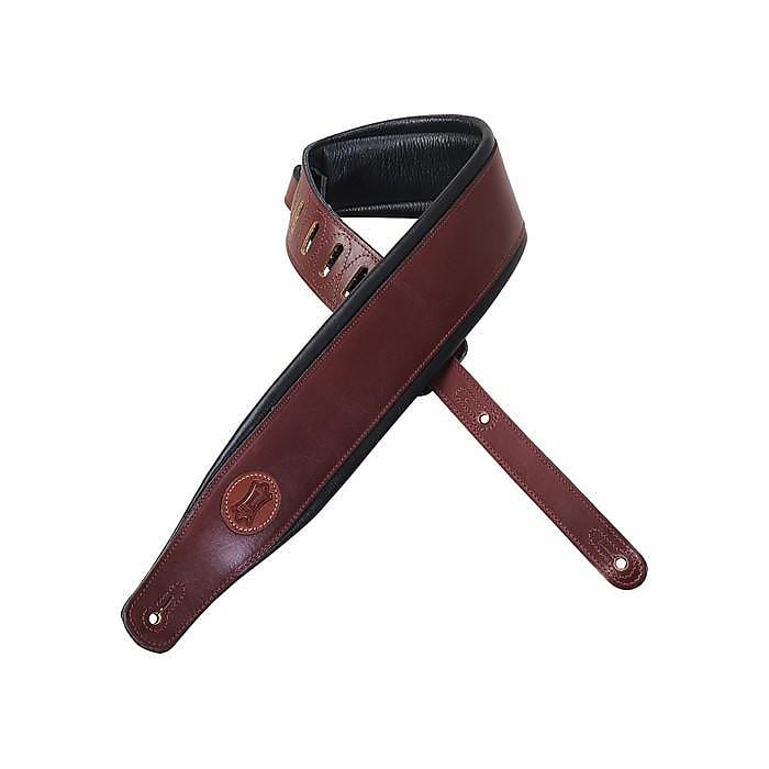 Levy's MSS1 3" Carving Leather Guitar Strap, Burgundy