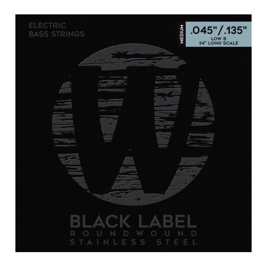 Warwick 40301 Black Label 45-135 Long Scale Stainless Steel 5-String Bass Strings