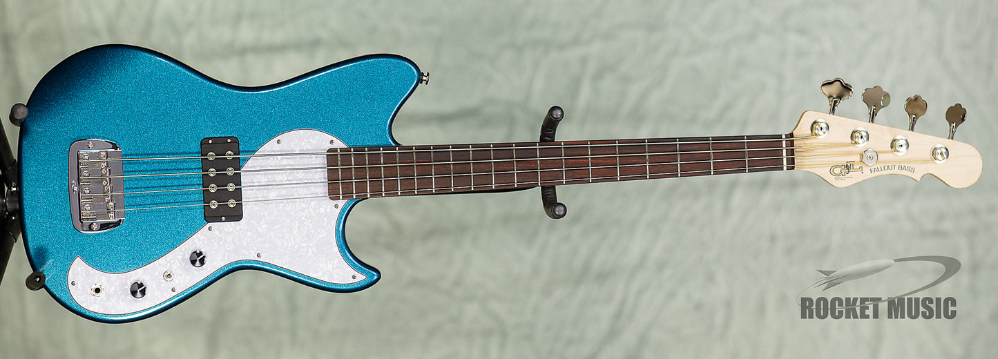 G&L Fallout Bass Emerald Blue Metallic / Rosewood
