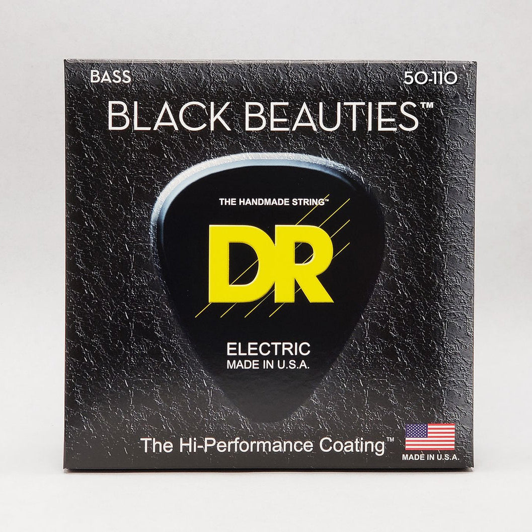 DR Black Beauties Coated Bass Strings, 4-String 50-110, BKB-50