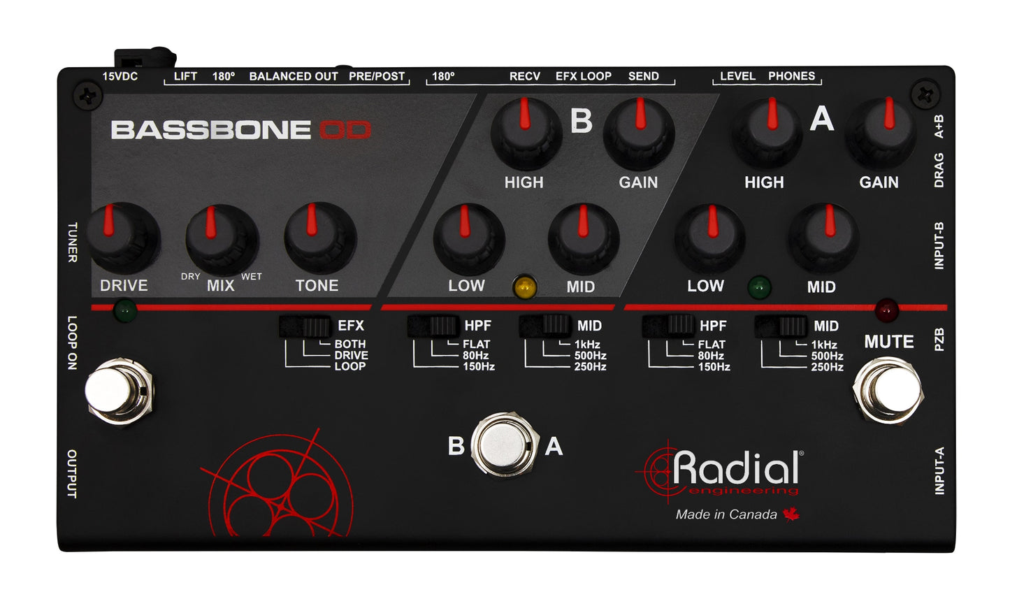 Radial Bassbone OD Preamp & Overdrive Pedal