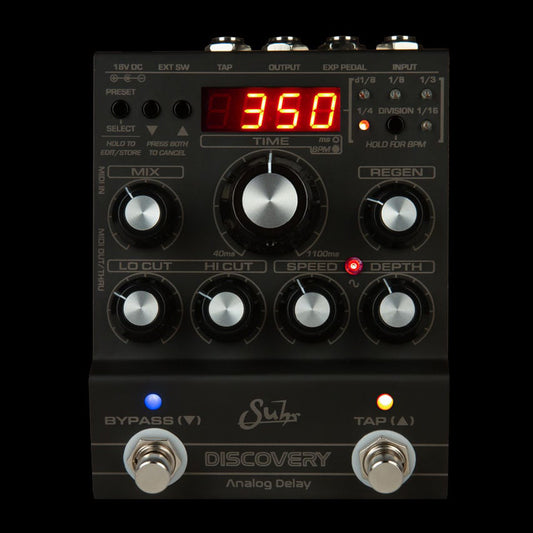 Suhr Dark Discovery Analog Delay Pedal, Black Edition