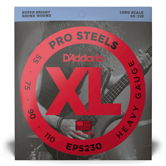 D'Addario EPS230 Heavy, Long Scale, 55-110, XL ProSteels Bass Strings