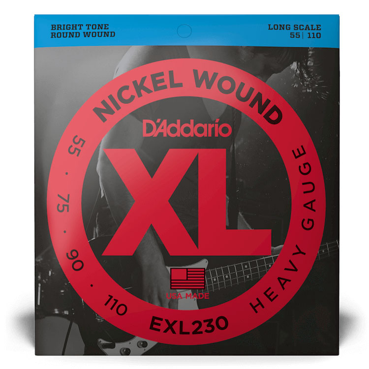 D'Addario EXL230 Heavy, Long Scale, 55-110, XL Nickel Bass Strings