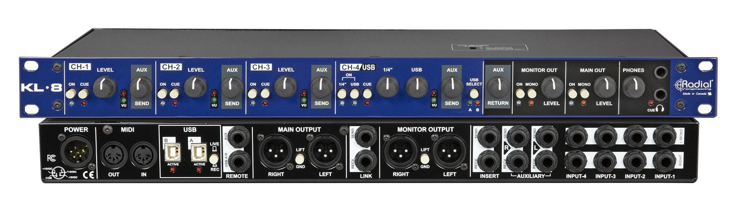 Radial KL8 Rackmount Keyboard Mixer