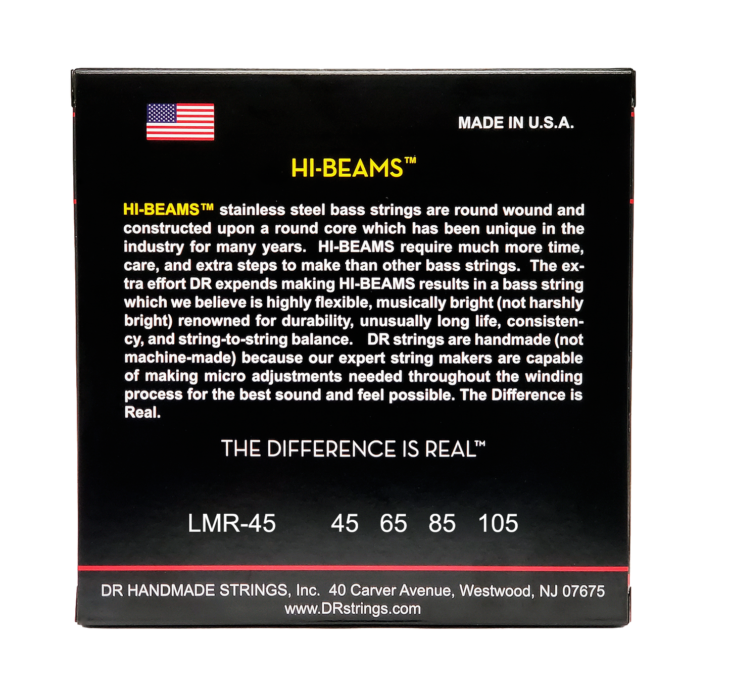 DR LMR-45 HI-BEAM Bass Strings, 4-String 45-105 Extra Long Scale