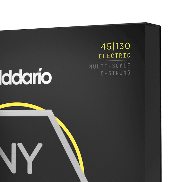 D'Addario NYXL45130MS Nickel Wound Bass Guitar Strings, Regular Light 5-String, 45-130, Multiscale