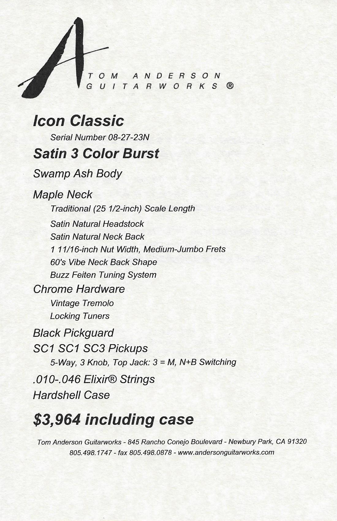 Anderson Icon Classic Satin 3 Color Burst – RocketMusic