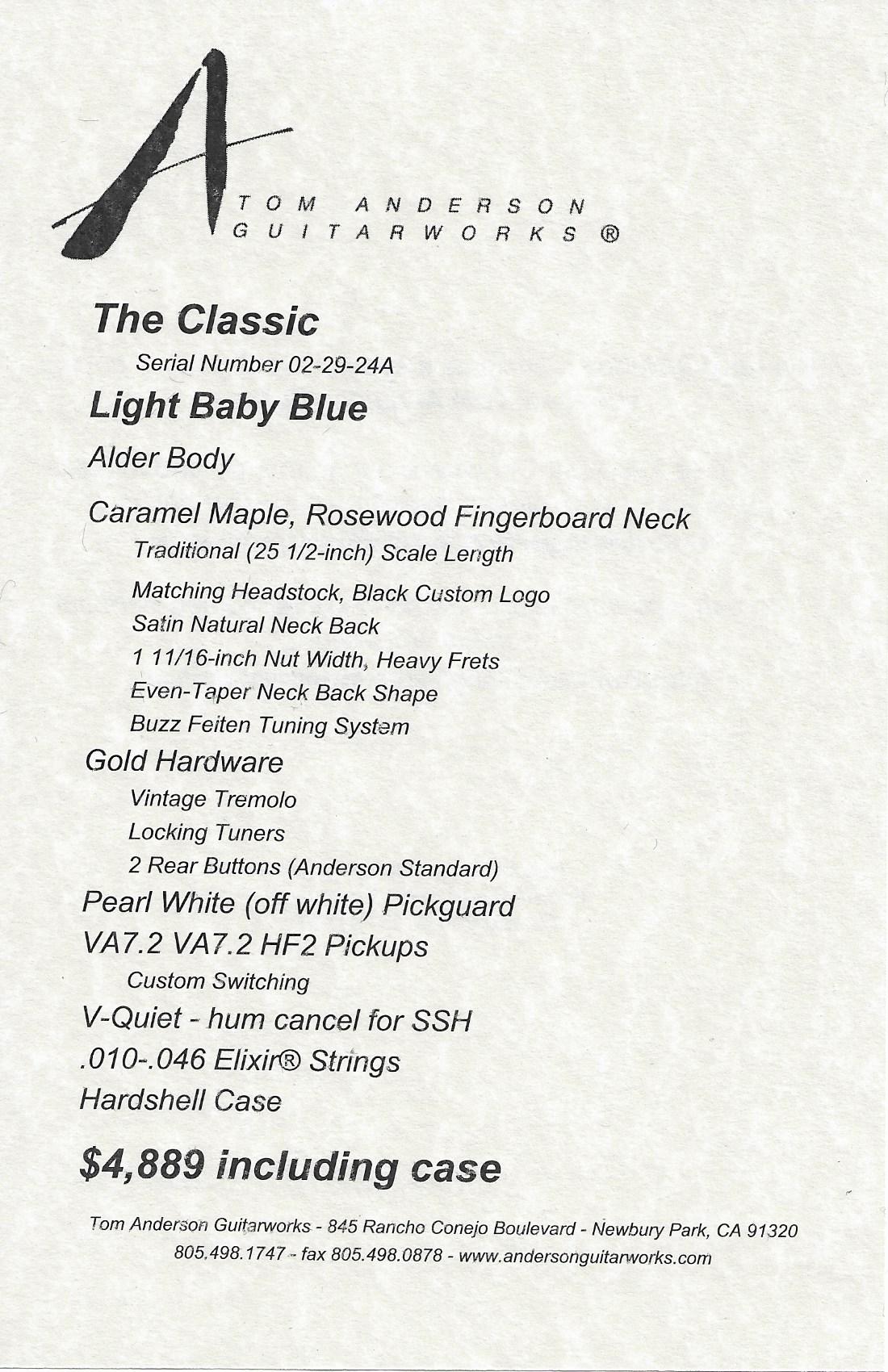 Anderson The Classic Light Baby Blue