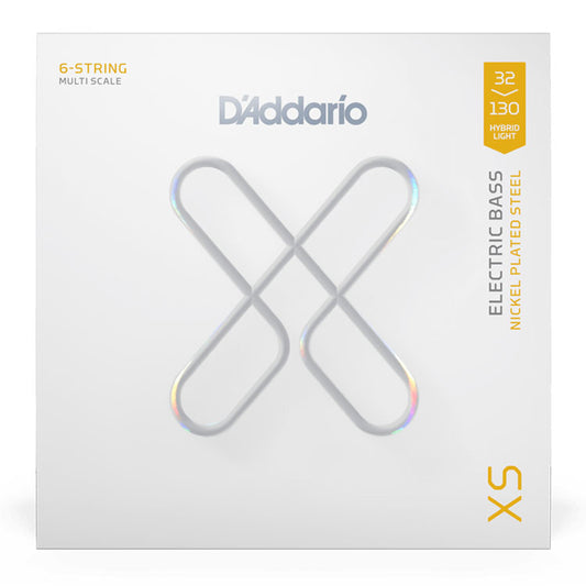 D'Addario XSB32130MS Hybrid Light 6-String, Multiscale, 32-130, XS Nickel Bass Strings