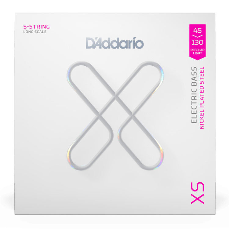 D'Addario XSB45130 Regular Light 5-String, Long Scale, 45-130, XS Nickel Bass Strings