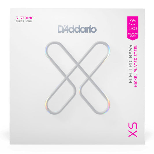 D'Addario XSB45130SL Regular Light 5-String, Super Long Scale, 45-130, XS Nickel Bass Strings