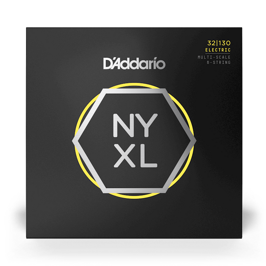 D'Addario NYXL32130MS Nickel Wound Bass Guitar Strings, Regular Light 6-String, 32-130, Multiscale