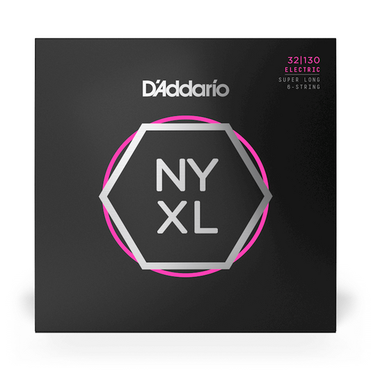D'Addario NYXL32130SL Nickel Wound Bass Guitar Strings, Regular Light 6-String, 32-130, Super Long Scale