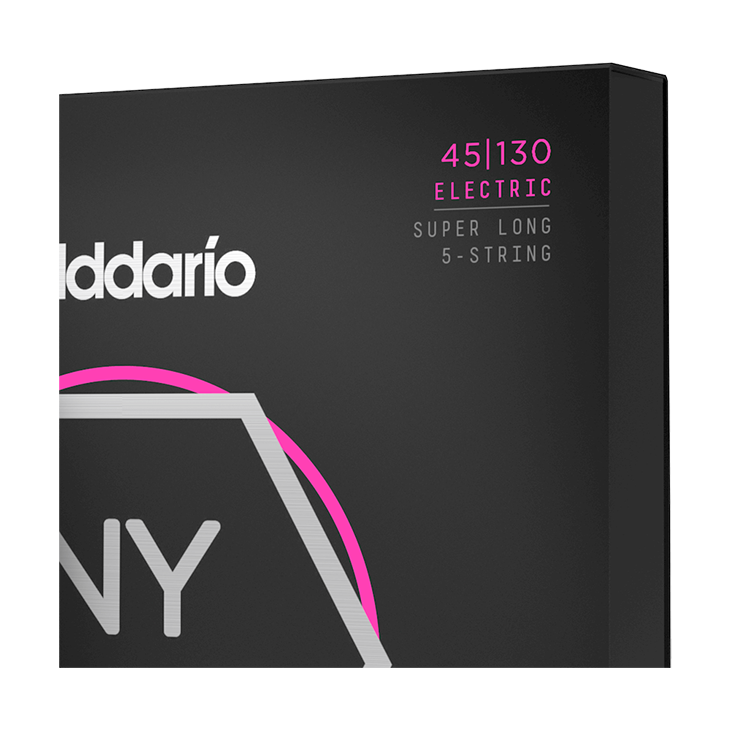 D'Addario NYXL45130SL Nickel Wound Bass Guitar Strings, 5-string Regular Light, 45-130, Super Long Scale