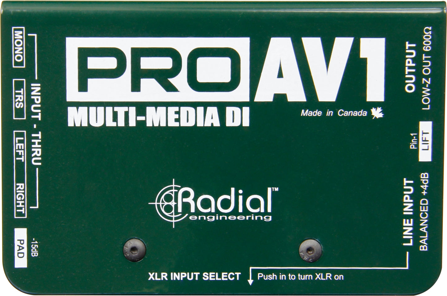 Radial ProAV1 Mono Passive Multimedia Direct Box