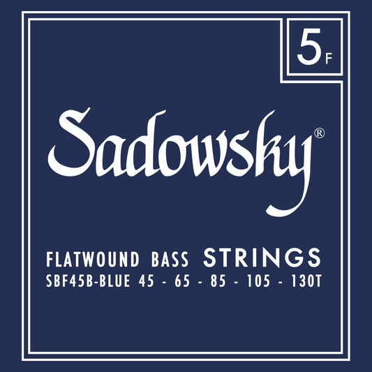 Sadowsky SBF45B-BLUE Blue Label Bass String Set - SS Flatwound 5-String