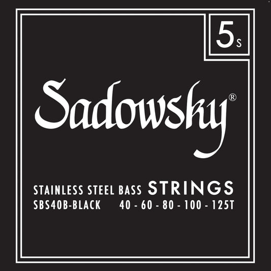 Sadowsky SBS40B-BLACK Black Label Bass String Set - Stainless Steel 5-String