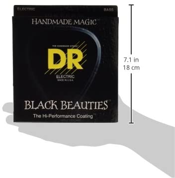 DR Black Beauties Coated Bass Strings, 4-String 45-105, BKB-45