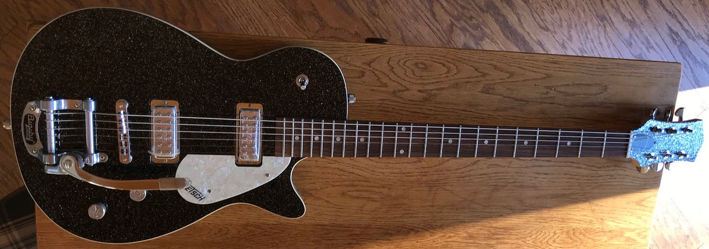 Electric Guitar (Gretsch EM) Jet Baritone Black Sparkle