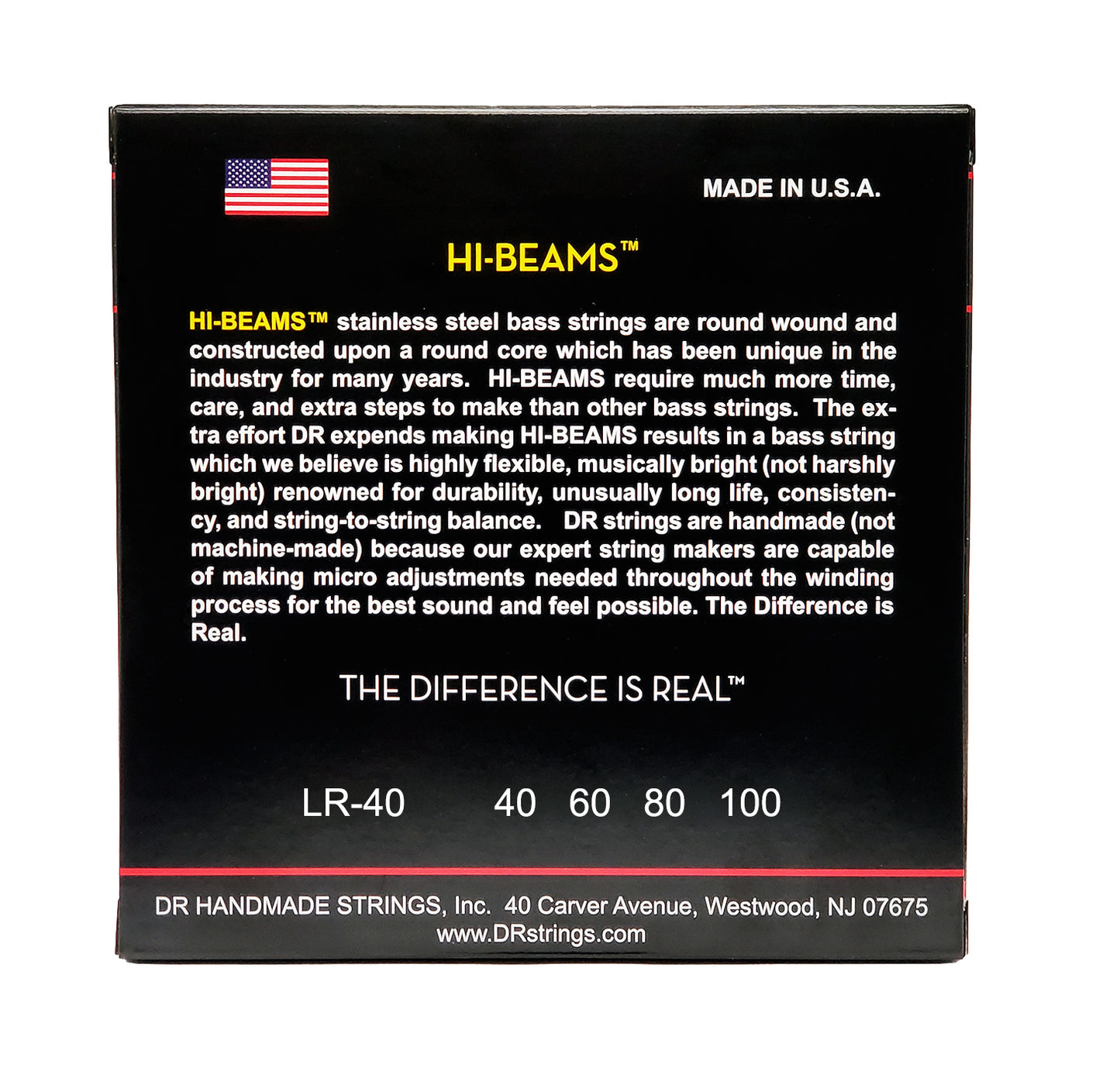 DR HI-BEAMS Bass Strings, 4-String 40-100, LR-40