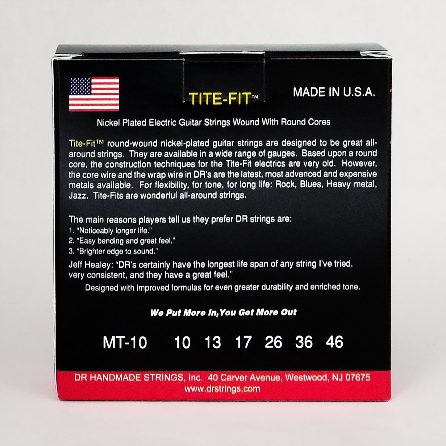 DR MT-10-3PK Medium Nickel Electric Guitar Strings, 10-46, 3-Sets