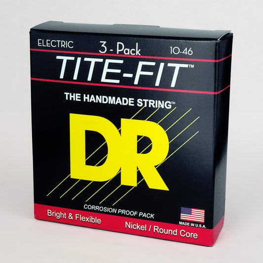 DR MT-10-3PK Medium Nickel Electric Guitar Strings, 10-46, 3-Sets