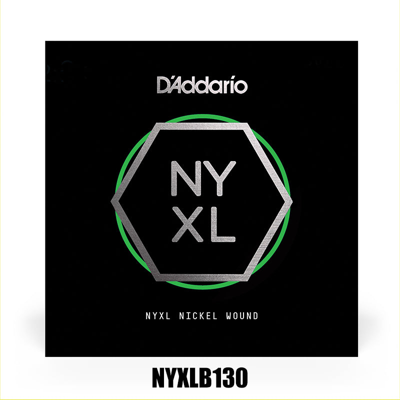 D'Addario NYXLB130, NYXL Nickel Wound Bass Guitar Single String, Long Scale, .130