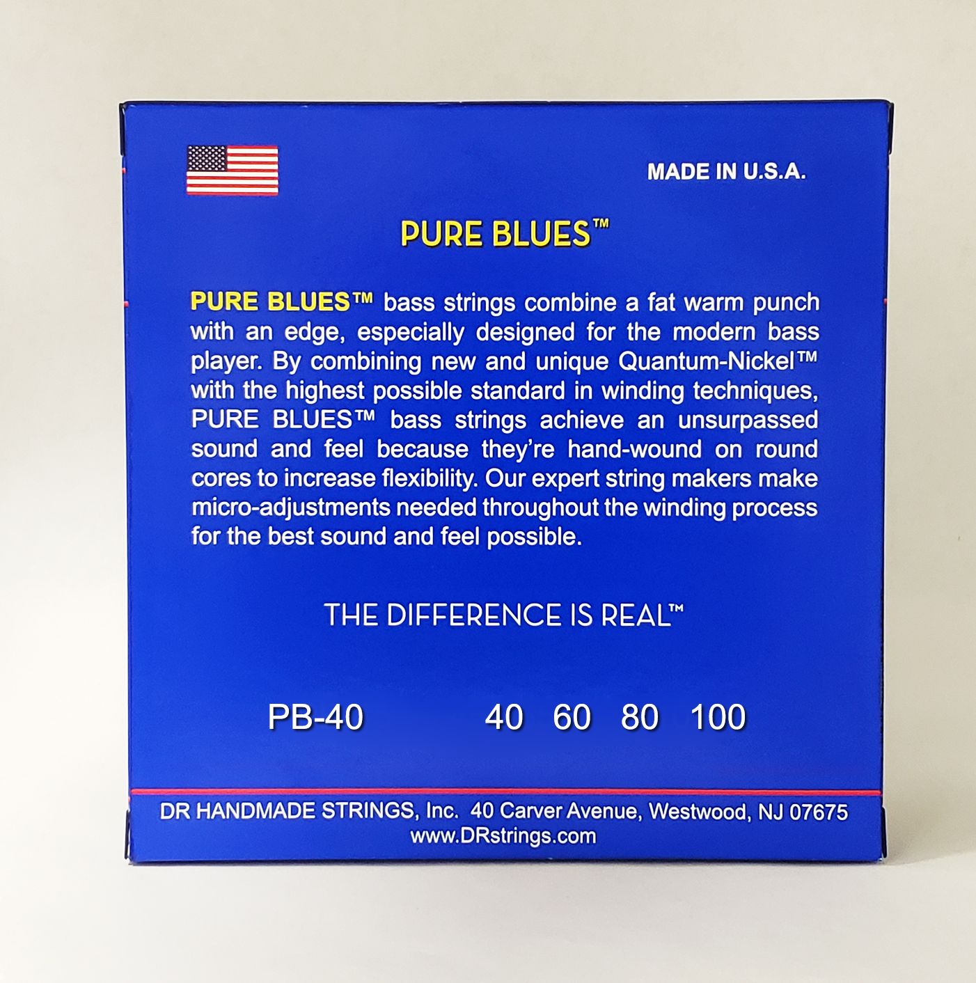 DR Pure Blues Bass Strings, 4-String 40-100, PB-40