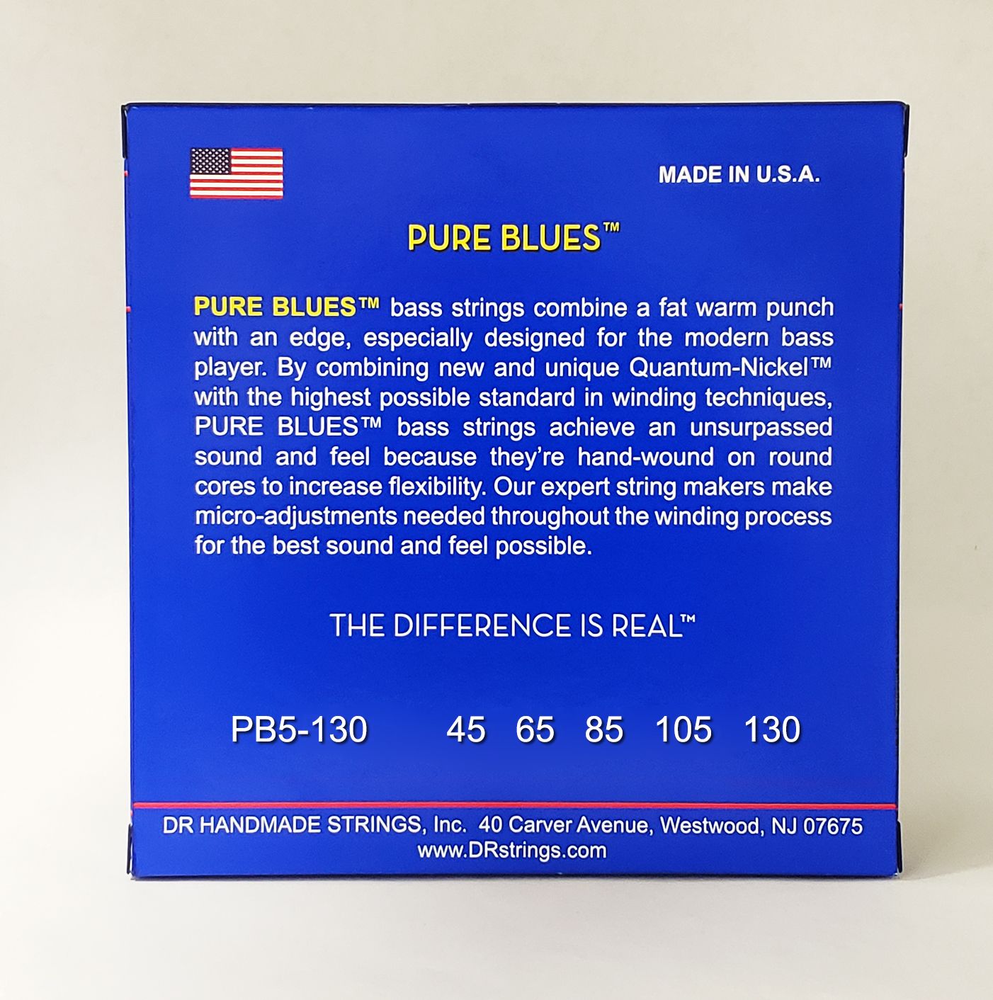 DR Pure Blues Bass Strings, 5-String 45-130, PB5-130
