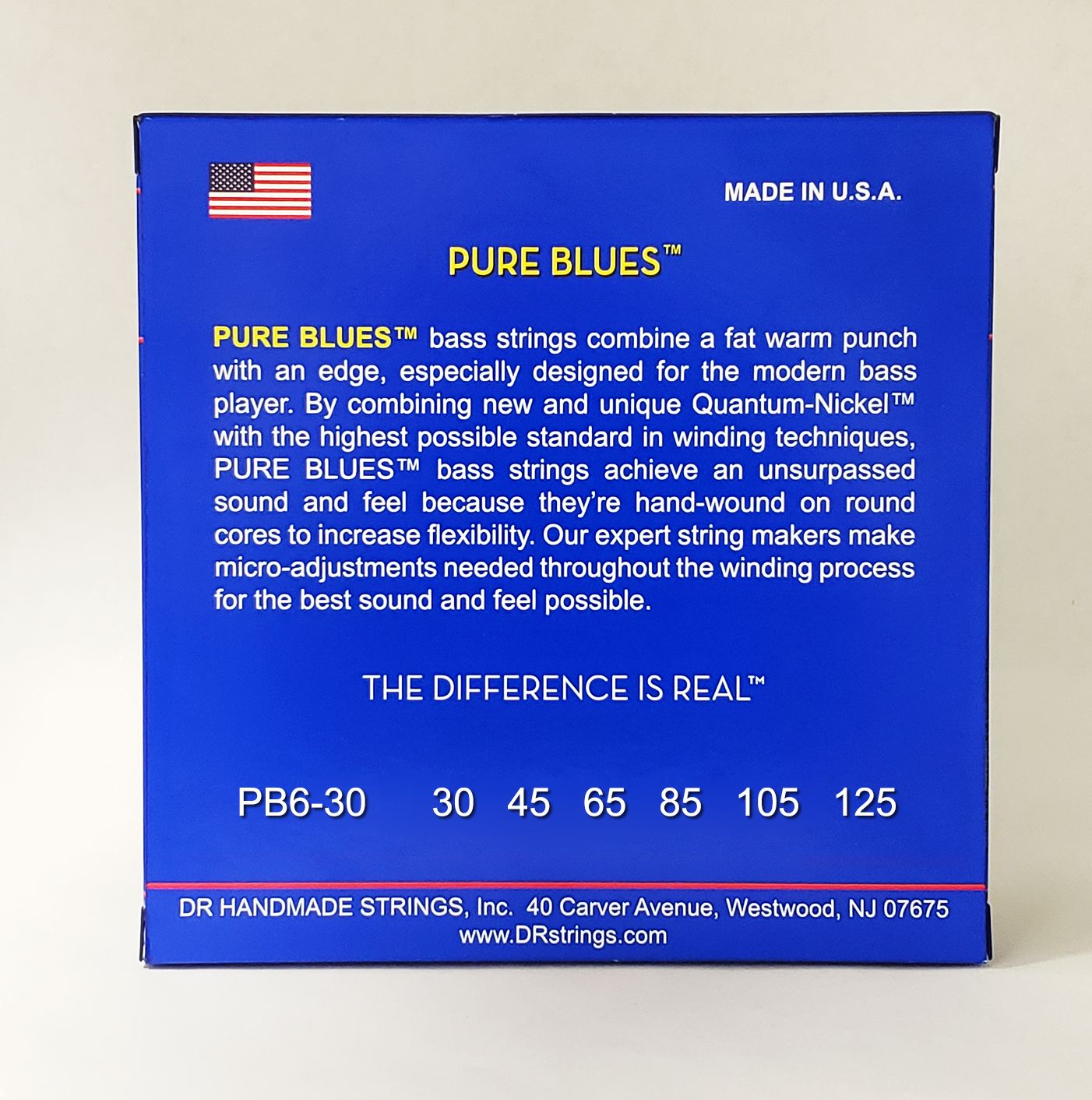 DR Pure Blues Bass Strings, 6-String 30-125, PB6-30