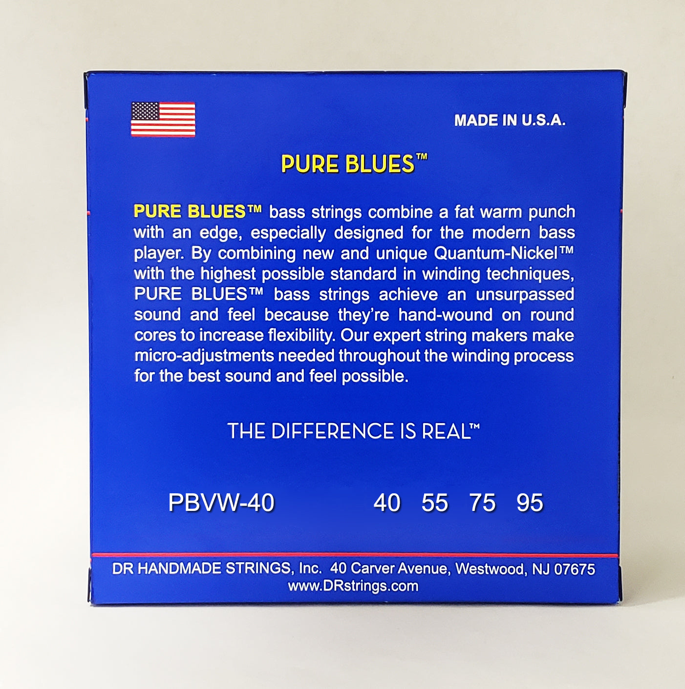 DR Pure Blues Bass Strings, 4-String 40-95, PBVW-40
