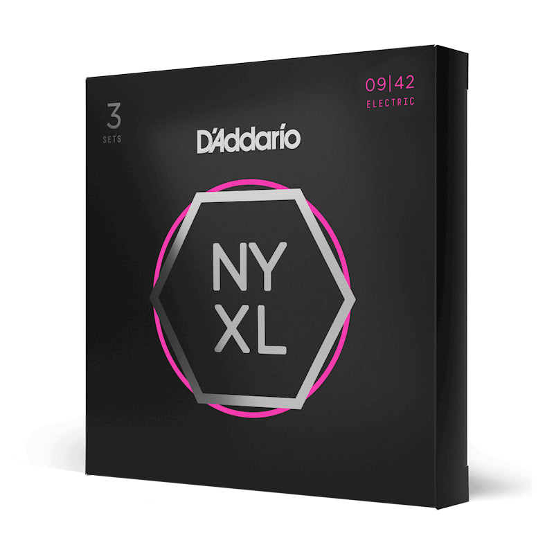 D'Addario NYXL0942-3P Nickel Wound Electric Guitar Strings, Super Light, 9-42, 3 Sets