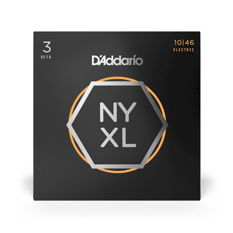 D'Addario NYXL1046-3P Nickel Wound Electric Guitar Strings, Regular Light, 10-46, 3 Sets