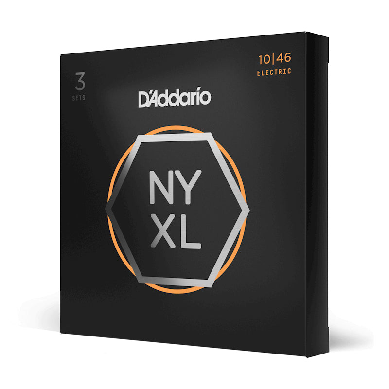 D'Addario NYXL1046-3P Nickel Wound Electric Guitar Strings, Regular Light, 10-46, 3 Sets