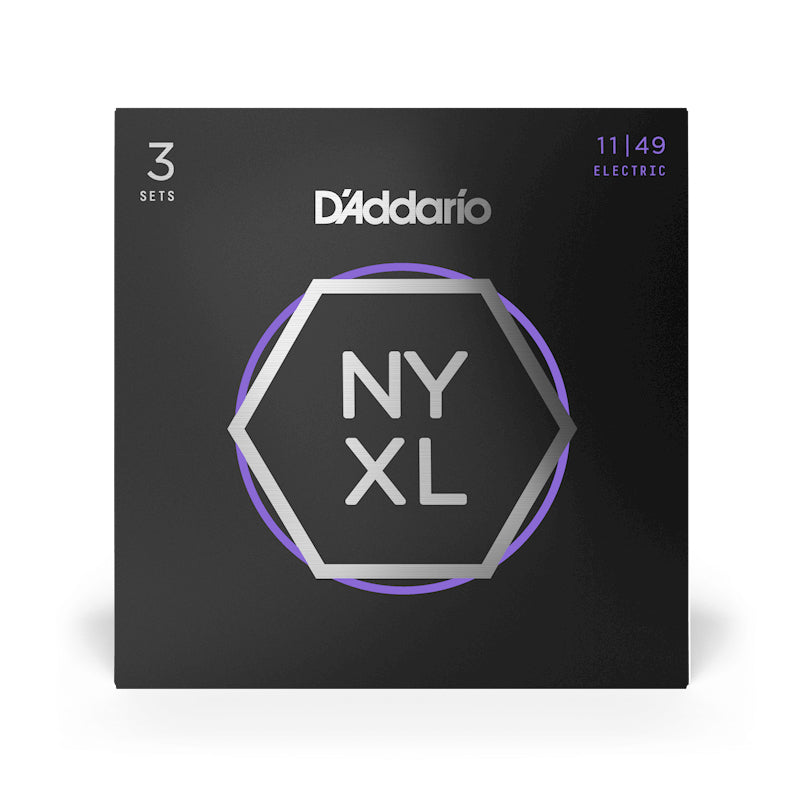 D'Addario NYXL1149-3P Nickel Wound Electric Guitar Strings, Medium, 11-49, 3 Sets