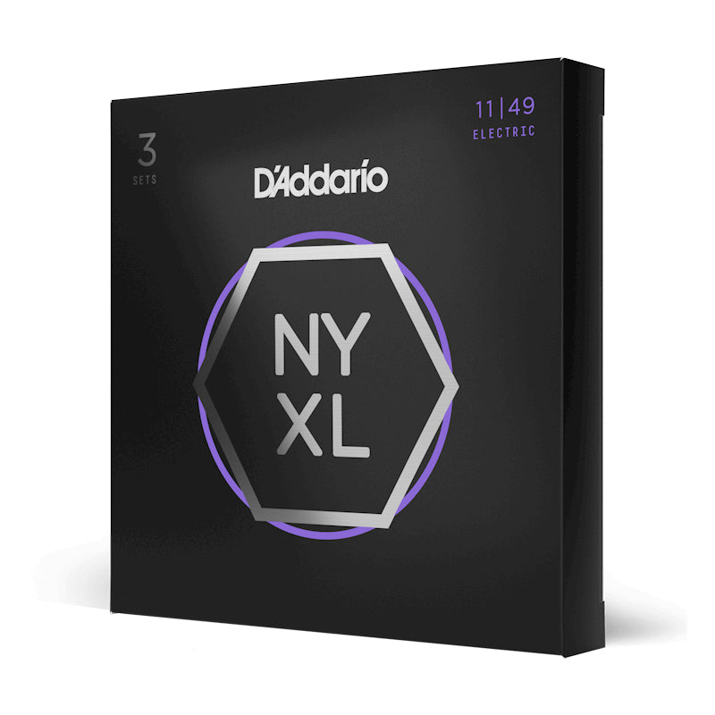 D'Addario NYXL1149-3P Nickel Wound Electric Guitar Strings, Medium, 11-49, 3 Sets