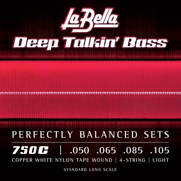 La Bella 750C Copper White Tapewound Light 4-String Bass Set .050-.105